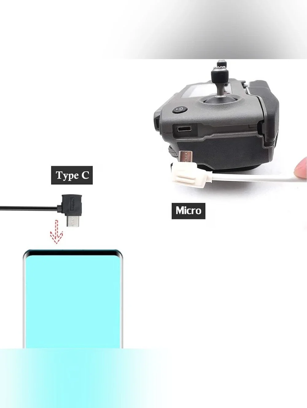 2pc STARTRC Durable Micro USB to Type C USB